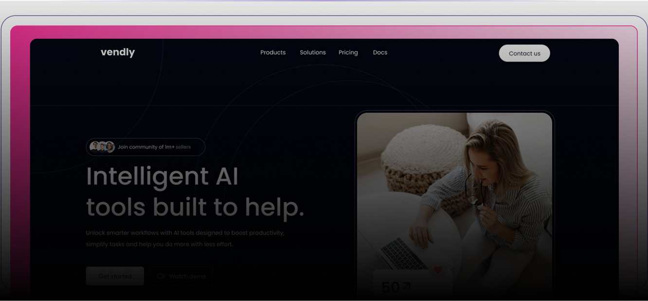 hero section showcase